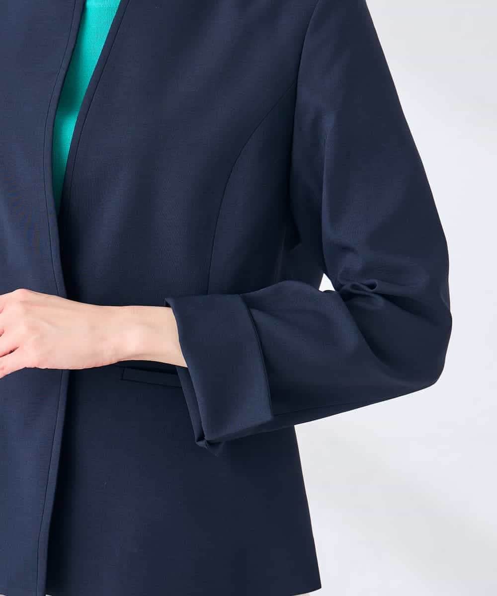 KBDGE31109 a.v.v(アー・ヴェ・ヴェ) 【接触冷感/イージーケア/UVカット/吸水速乾】サマーストレッチキーネックジャケット ネイビー