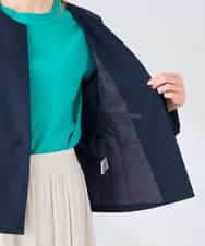 KBDGE31109 a.v.v(アー・ヴェ・ヴェ) 【接触冷感/イージーケア/UVカット/吸水速乾】サマーストレッチキーネックジャケット ネイビー