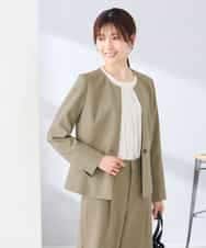 KBDGE31109 a.v.v(アー・ヴェ・ヴェ) 【接触冷感/イージーケア/UVカット/吸水速乾】サマーストレッチキーネックジャケット ネイビー