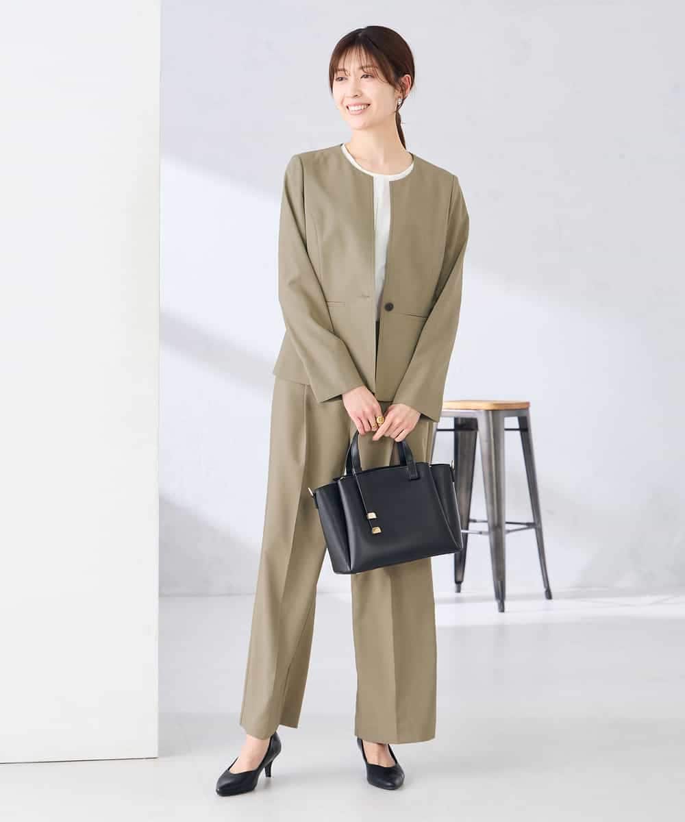 KBDGE31109 a.v.v(アー・ヴェ・ヴェ) 【接触冷感/イージーケア/UVカット/吸水速乾】サマーストレッチキーネックジャケット ネイビー