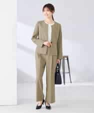 KBDGE31109 a.v.v(アー・ヴェ・ヴェ) 【接触冷感/イージーケア/UVカット/吸水速乾】サマーストレッチキーネックジャケット ネイビー