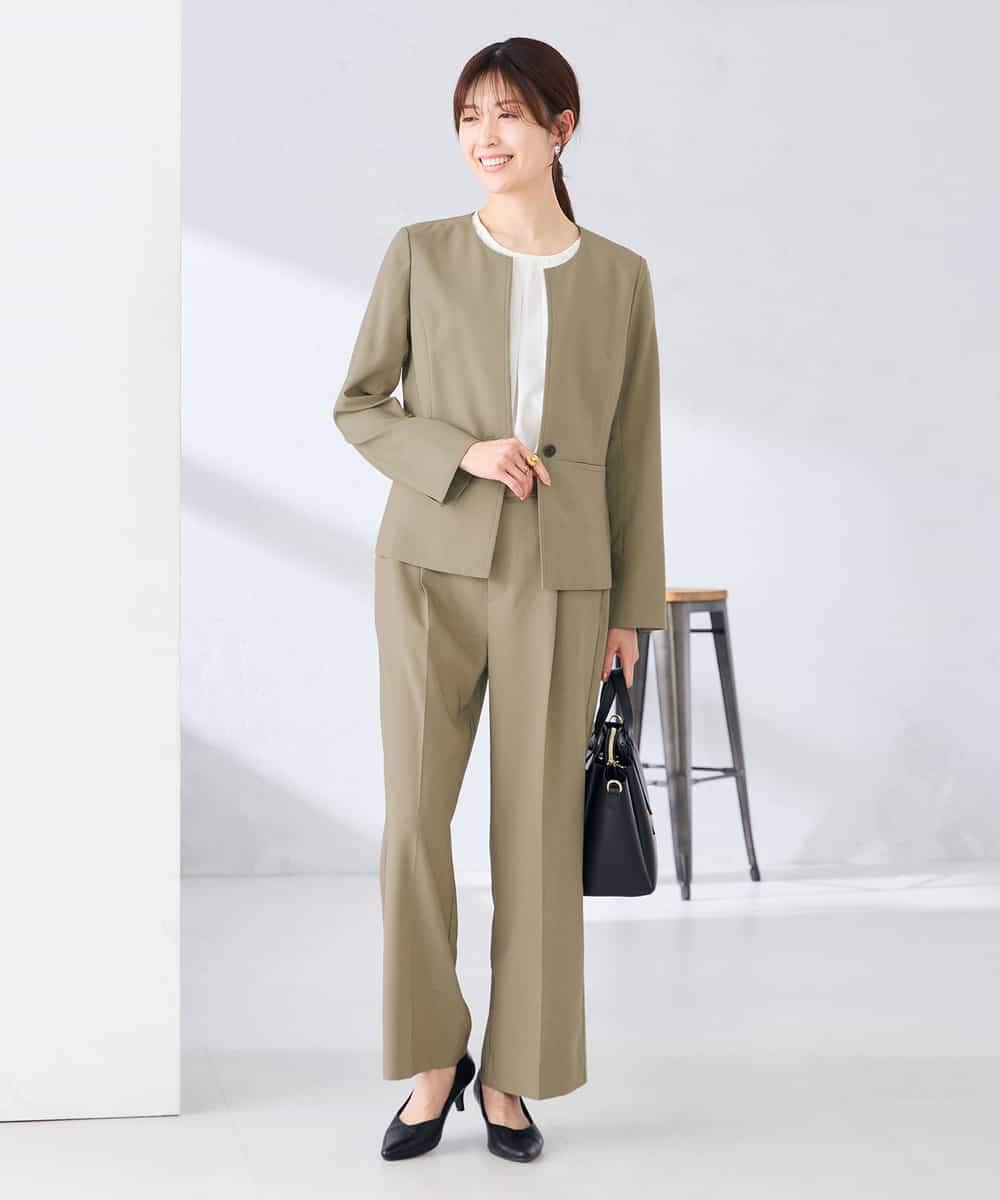 KBDGE31109 a.v.v(アー・ヴェ・ヴェ) 【接触冷感/イージーケア/UVカット/吸水速乾】サマーストレッチキーネックジャケット ネイビー