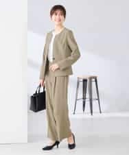 KBDGE31109 a.v.v(アー・ヴェ・ヴェ) 【接触冷感/イージーケア/UVカット/吸水速乾】サマーストレッチキーネックジャケット ネイビー