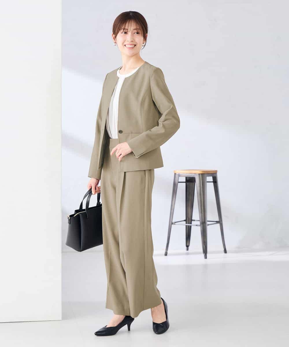 KBDGE31109 a.v.v(アー・ヴェ・ヴェ) 【接触冷感/イージーケア/UVカット/吸水速乾】サマーストレッチキーネックジャケット ネイビー