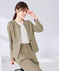 KBDGE31109 a.v.v(アー・ヴェ・ヴェ) 【接触冷感/イージーケア/UVカット/吸水速乾】サマーストレッチキーネックジャケット ネイビー