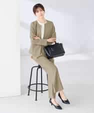 KBDGE31109 a.v.v(アー・ヴェ・ヴェ) 【接触冷感/イージーケア/UVカット/吸水速乾】サマーストレッチキーネックジャケット ネイビー