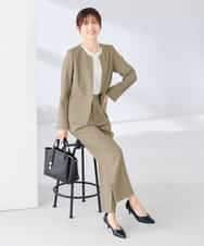 KBDGE31109 a.v.v(アー・ヴェ・ヴェ) 【接触冷感/イージーケア/UVカット/吸水速乾】サマーストレッチキーネックジャケット ネイビー