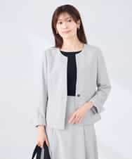 KBDGE31109 a.v.v(アー・ヴェ・ヴェ) 【接触冷感/イージーケア/UVカット/吸水速乾】サマーストレッチキーネックジャケット ネイビー