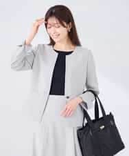 KBDGE31109 a.v.v(アー・ヴェ・ヴェ) 【接触冷感/イージーケア/UVカット/吸水速乾】サマーストレッチキーネックジャケット ネイビー