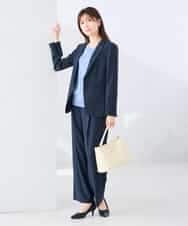 KBDGE32109 a.v.v(アー・ヴェ・ヴェ) 【接触冷感/イージーケア/UVカット/吸水速乾】サマーストレッチテーラードジャケット ネイビー