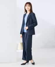 KBDGE32109 a.v.v(アー・ヴェ・ヴェ) 【接触冷感/イージーケア/UVカット/吸水速乾】サマーストレッチテーラードジャケット ネイビー