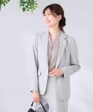 KBDGE32109 a.v.v(アー・ヴェ・ヴェ) 【接触冷感/イージーケア/UVカット/吸水速乾】サマーストレッチテーラードジャケット ネイビー