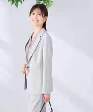 KBDGE32109 a.v.v(アー・ヴェ・ヴェ) 【接触冷感/イージーケア/UVカット/吸水速乾】サマーストレッチテーラードジャケット ネイビー