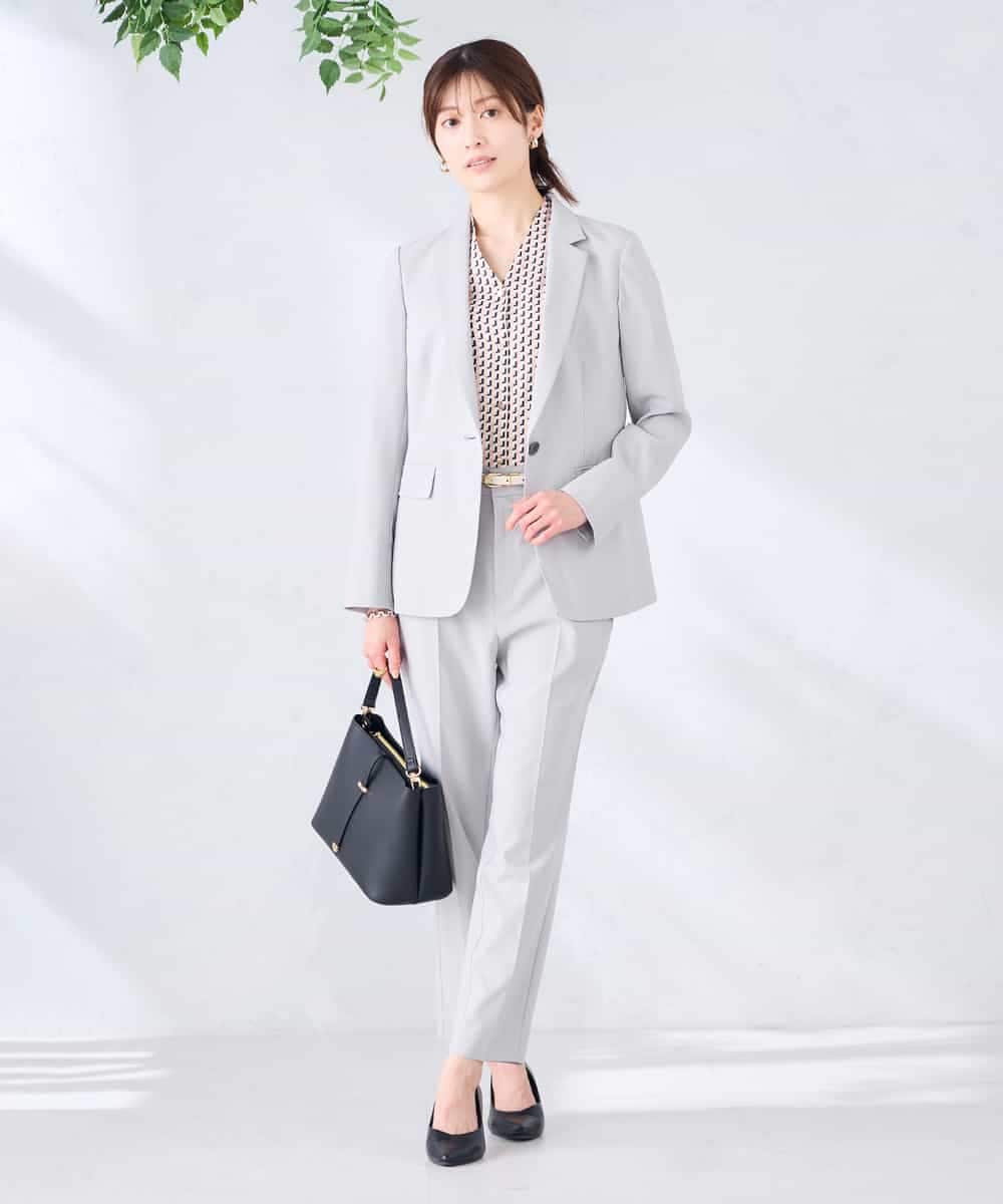 KBDGE32109 a.v.v(アー・ヴェ・ヴェ) 【接触冷感/イージーケア/UVカット/吸水速乾】サマーストレッチテーラードジャケット ネイビー