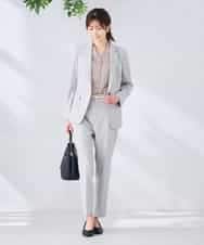 KBDGE32109 a.v.v(アー・ヴェ・ヴェ) 【接触冷感/イージーケア/UVカット/吸水速乾】サマーストレッチテーラードジャケット ネイビー