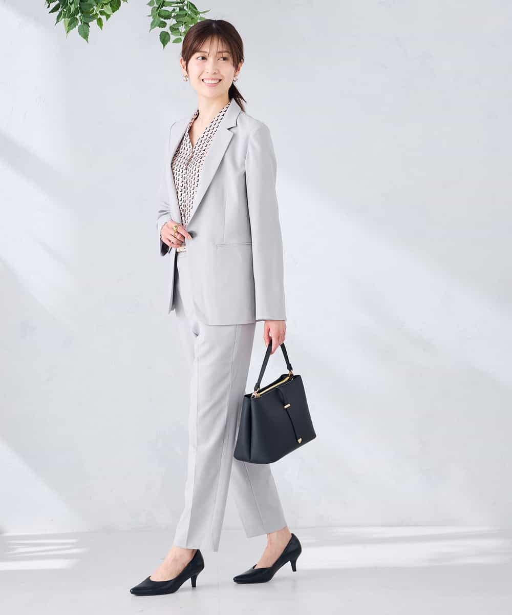 KBDGE32109 a.v.v(アー・ヴェ・ヴェ) 【接触冷感/イージーケア/UVカット/吸水速乾】サマーストレッチテーラードジャケット ネイビー