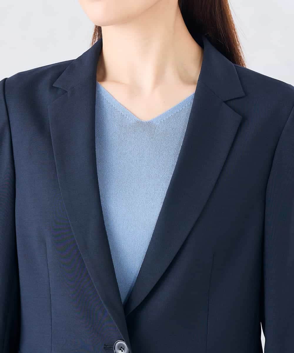 KBDGE32109 a.v.v(アー・ヴェ・ヴェ) 【接触冷感/イージーケア/UVカット/吸水速乾】サマーストレッチテーラードジャケット ネイビー