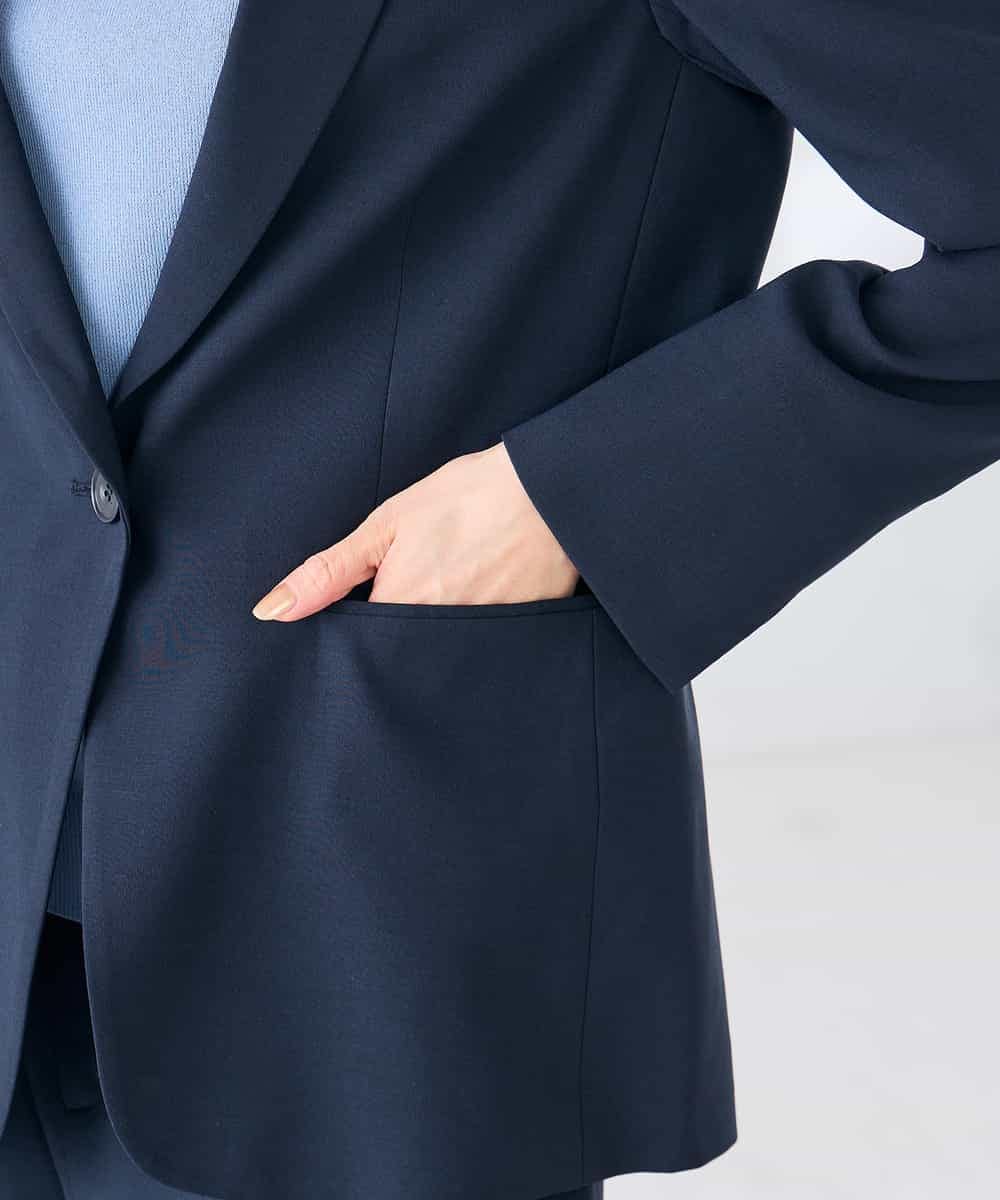 KBDGE32109 a.v.v(アー・ヴェ・ヴェ) 【接触冷感/イージーケア/UVカット/吸水速乾】サマーストレッチテーラードジャケット ネイビー