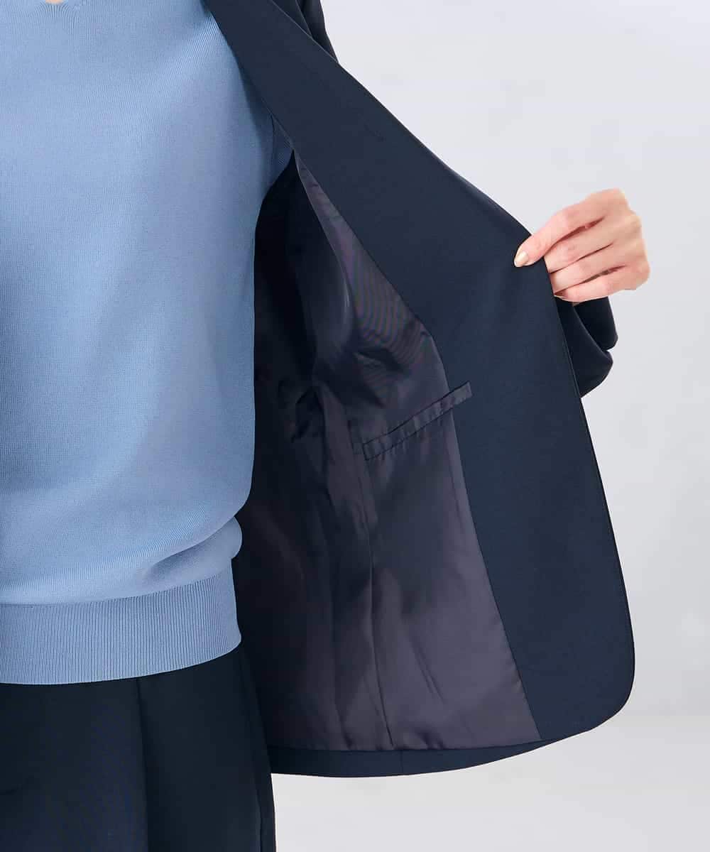 KBDGE32109 a.v.v(アー・ヴェ・ヴェ) 【接触冷感/イージーケア/UVカット/吸水速乾】サマーストレッチテーラードジャケット ネイビー