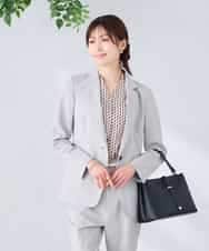 KBDGE32109 a.v.v(アー・ヴェ・ヴェ) 【接触冷感/イージーケア/UVカット/吸水速乾】サマーストレッチテーラードジャケット ライトグレー