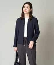 KBDGW31109 a.v.v(アー・ヴェ・ヴェ) 【接触冷感/洗える/UVカット】オックスストレッチキーネックジャケット【Reflax】 ライトグレー