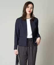 KBDGW31109 a.v.v(アー・ヴェ・ヴェ) 【接触冷感/洗える/UVカット】オックスストレッチキーネックジャケット【Reflax】 ライトグレー