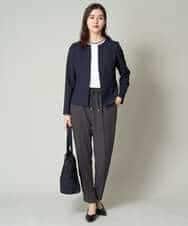 KBDGW31109 a.v.v(アー・ヴェ・ヴェ) 【接触冷感/洗える/UVカット】オックスストレッチキーネックジャケット【Reflax】 ライトグレー