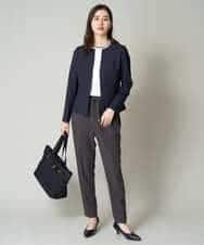 KBDGW31109 a.v.v(アー・ヴェ・ヴェ) 【接触冷感/洗える/UVカット】オックスストレッチキーネックジャケット【Reflax】 ライトグレー