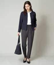 KBDGW31109 a.v.v(アー・ヴェ・ヴェ) 【接触冷感/洗える/UVカット】オックスストレッチキーネックジャケット【Reflax】 ライトグレー