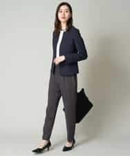 KBDGW31109 a.v.v(アー・ヴェ・ヴェ) 【接触冷感/洗える/UVカット】オックスストレッチキーネックジャケット【Reflax】 ライトグレー