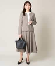 KBDGW31109 a.v.v(アー・ヴェ・ヴェ) 【接触冷感/洗える/UVカット】オックスストレッチキーネックジャケット【Reflax】 ライトグレー