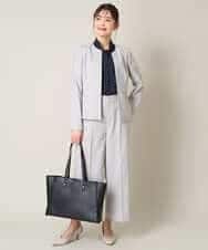 KBDGW31109 a.v.v(アー・ヴェ・ヴェ) 【接触冷感/洗える/UVカット】オックスストレッチキーネックジャケット【Reflax】 ライトグレー
