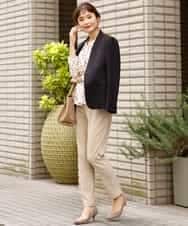 KBDKN11099 a.v.v(アー・ヴェ・ヴェ) 【セットアップ対応/洗える】ウーリッシュノーカラージャケット ベージュ