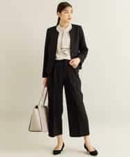 KBDKN12099 a.v.v(アー・ヴェ・ヴェ) 【セットアップ対応/洗える】ウーリッシュキーネックジャケット ベージュ