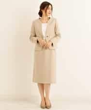 KBDKN12099 a.v.v(アー・ヴェ・ヴェ) 【セットアップ対応/洗える】ウーリッシュキーネックジャケット ベージュ
