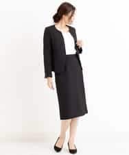 KBDKN12099 a.v.v(アー・ヴェ・ヴェ) 【セットアップ対応/洗える】ウーリッシュキーネックジャケット ベージュ