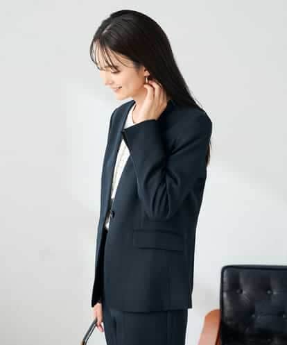 KBDLB11129 a.v.v 【洗える/イージーケア/ストレッチ】パウダーツイルVネックジャケット