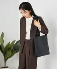 KBDLB11129 a.v.v(アー・ヴェ・ヴェ) 【洗える/イージーケア/ストレッチ】パウダーツイルVネックジャケット ネイビー