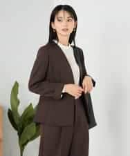 KBDLB11129 a.v.v(アー・ヴェ・ヴェ) 【洗える/イージーケア/ストレッチ】パウダーツイルVネックジャケット ネイビー