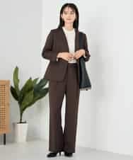 KBDLB11129 a.v.v(アー・ヴェ・ヴェ) 【洗える/イージーケア/ストレッチ】パウダーツイルVネックジャケット ネイビー