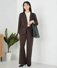 KBDLB11129 a.v.v(アー・ヴェ・ヴェ) 【洗える/イージーケア/ストレッチ】パウダーツイルVネックジャケット ネイビー