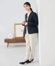 KBDLB11129 a.v.v(アー・ヴェ・ヴェ) 【洗える/イージーケア/ストレッチ】パウダーツイルVネックジャケット ネイビー