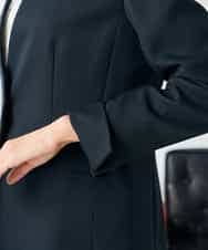 KBDLB11129 a.v.v(アー・ヴェ・ヴェ) 【洗える/イージーケア/ストレッチ】パウダーツイルVネックジャケット ネイビー