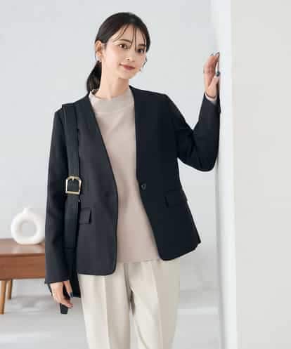 KBDLB11129 a.v.v 【洗える/イージーケア/ストレッチ】パウダーツイルVネックジャケット