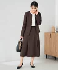 KBDLB12129 a.v.v(アー・ヴェ・ヴェ) 【洗える/イージーケア/ストレッチ】パウダーツイルキーネックジャケット ネイビー