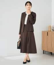 KBDLB12129 a.v.v(アー・ヴェ・ヴェ) 【洗える/イージーケア/ストレッチ】パウダーツイルキーネックジャケット ネイビー