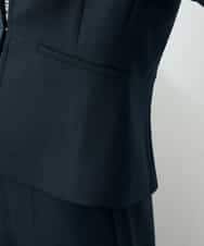 KBDLB12129 a.v.v(アー・ヴェ・ヴェ) 【洗える/イージーケア/ストレッチ】パウダーツイルキーネックジャケット ネイビー