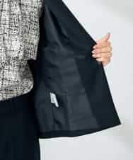 KBDLB12129 a.v.v(アー・ヴェ・ヴェ) 【洗える/イージーケア/ストレッチ】パウダーツイルキーネックジャケット ネイビー