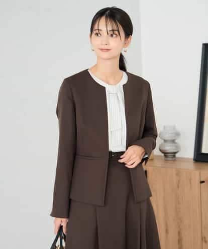 KBDLB12129 a.v.v 【洗える/イージーケア/ストレッチ】パウダーツイルキーネックジャケット