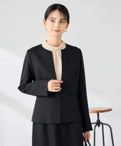 KBDLB12129 a.v.v 【洗える/イージーケア/ストレッチ】パウダーツイルキーネックジャケット